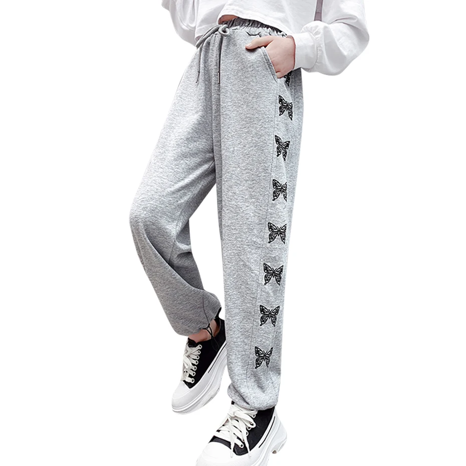 

Спортивные штаны для девочек с рисунком бабочки, штаны для девочек, детские повседневные спортивные штаны в стиле кэжуал, детская одежда на ...