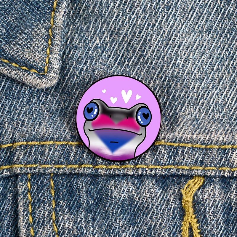 Bigender с рисунком лягушки Pin обычные броши рубашка лацкан учитель сумка рюкзак