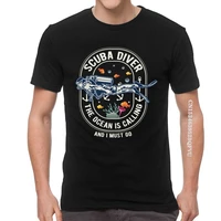 scuba diving t shirt mens cotton oversized print t shirts streetwear tshirt adventure ocean dive diver tee tops