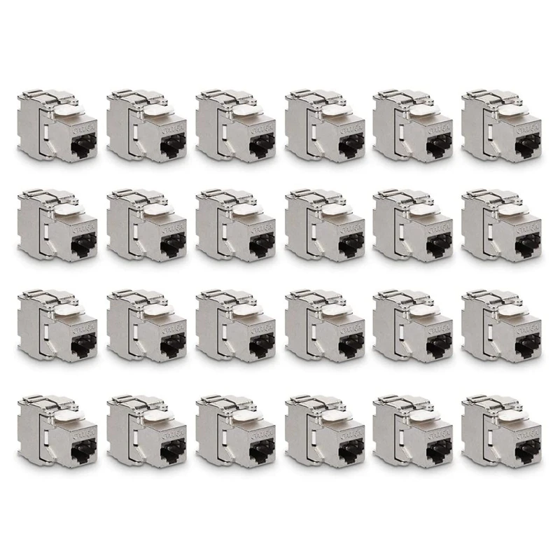 

Keystone Модульные Разъемы-24 шт. CAT6A экранированный разъем Keystone Jack RJ45 Cat 6A Ethernet модуль 10 Гбит с экранированным металлом