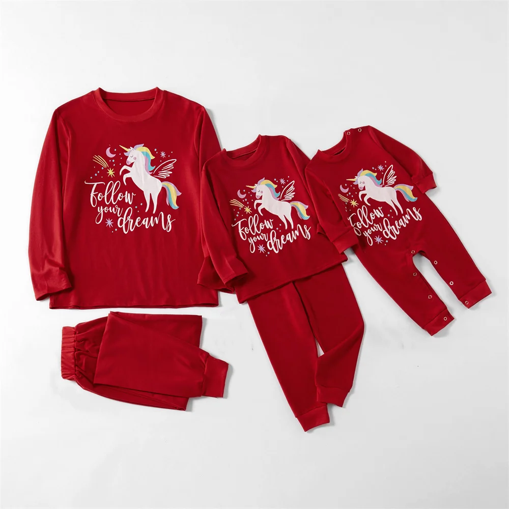 

Family Matching Pajamas Set Cute Unicorn Adult Kid Baby Clothes Mommy And Daughter Son Sleepwear Fashion Family Matching Outfits