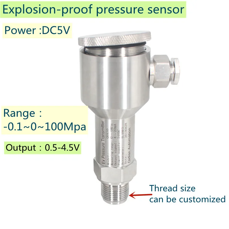 0.5-4.5v output Explosion-proof Pressure sensor hydrostatic pressure transmitter OEM for oil fuel gas pressure
