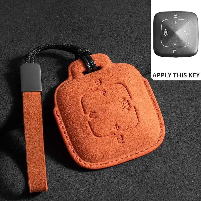 

Кожаный чехол с 4 кнопками для автомобильного дистанционного ключа для Zeekr X 001 007 009, полный защитный брелок, брелок для ключей, декоративные аксессуары