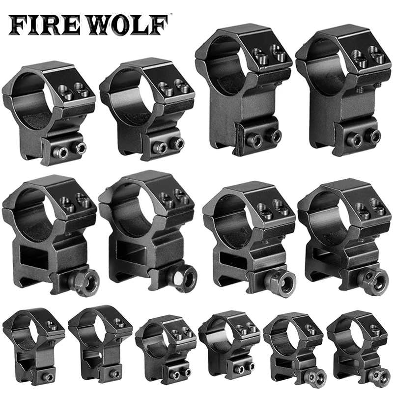 

Fire Wolf 30mm / 25.4mm Riflescope Mount Ring 11mm / 20mm Dovetail Rail High Profile Low Profile for Rifle Scope Hunting Mount