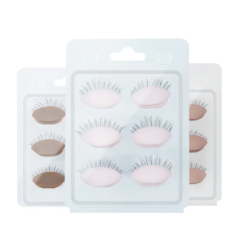 

Replaced Eyelids Makeup for Training Head Removable Realistic Eyelids Eyelash Training Practice Soft-Touch Rubber