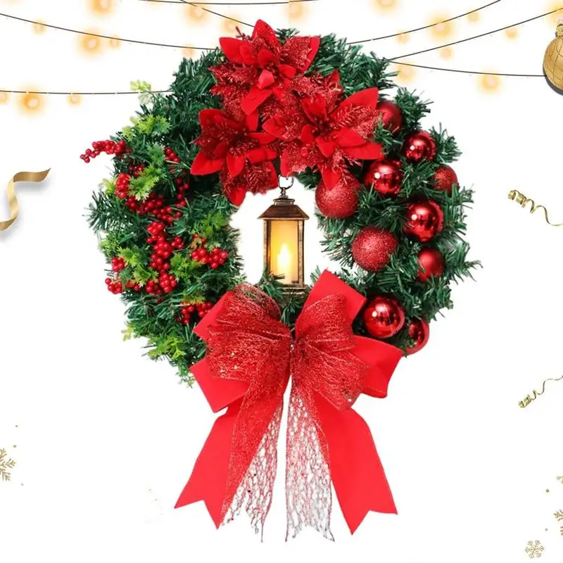 

Lighted Christmas Wreath Outdoor Wreaths Door Wreath Battery Operated 16 Inch Christmas Ornaments With Led Lights Front Door