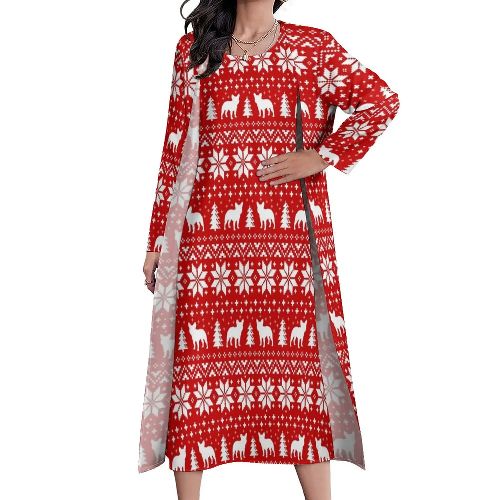 

Платье-макси в богемном стиле с рисунком животных, 5XL