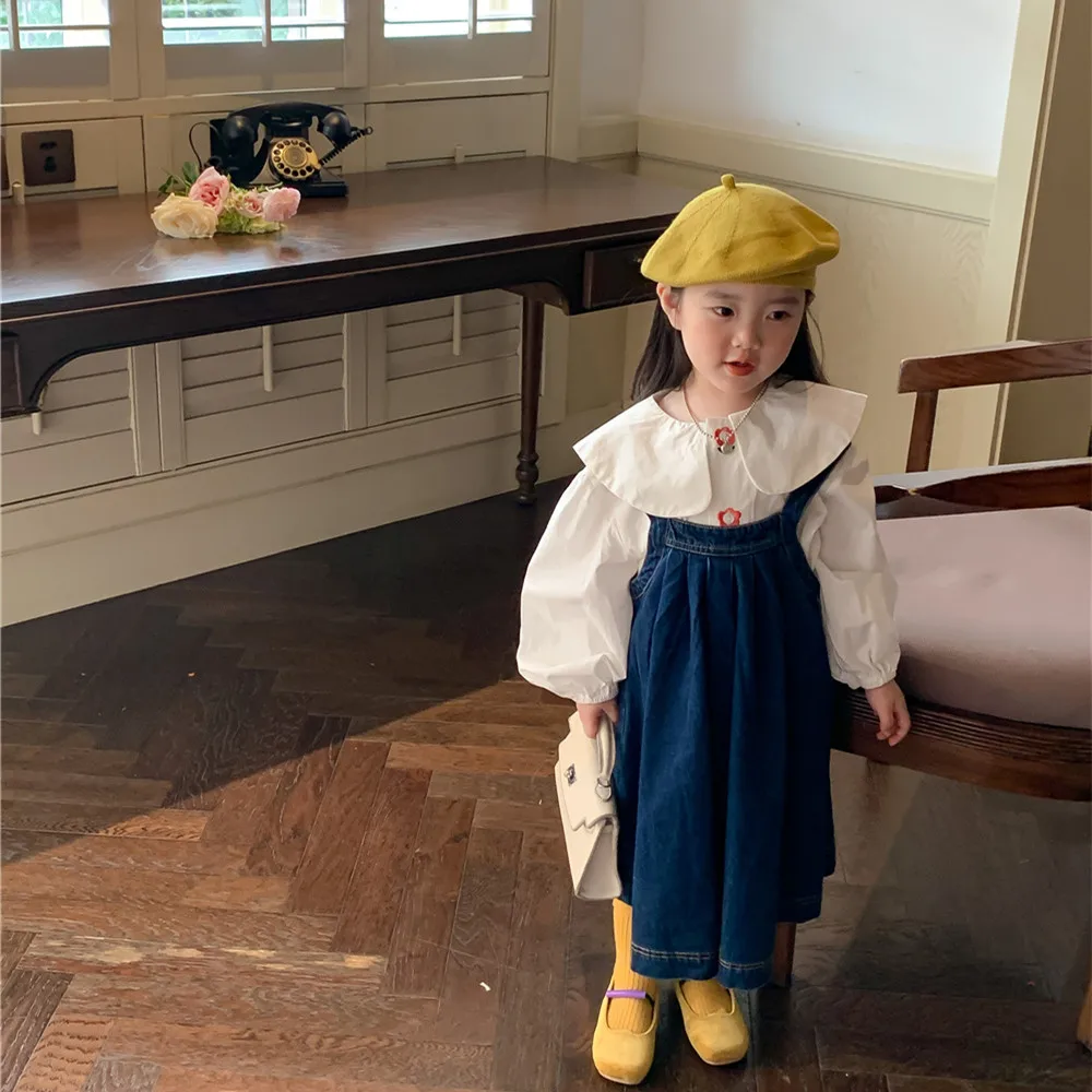 

Children's Dress 2022 Autumn Korean Clothing Girls' New All-Match Cute Denim Dress