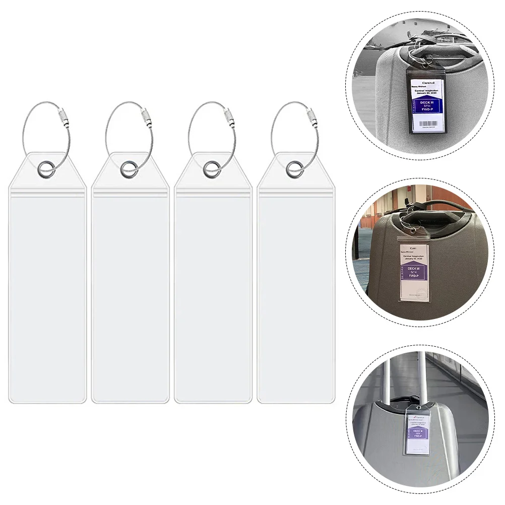 

4 Pcs Cruise Baggage Tag Hanging Travel Tags Suitcase Label Luggage Business Suitcases Name Id Cards Stainless Steel Identify