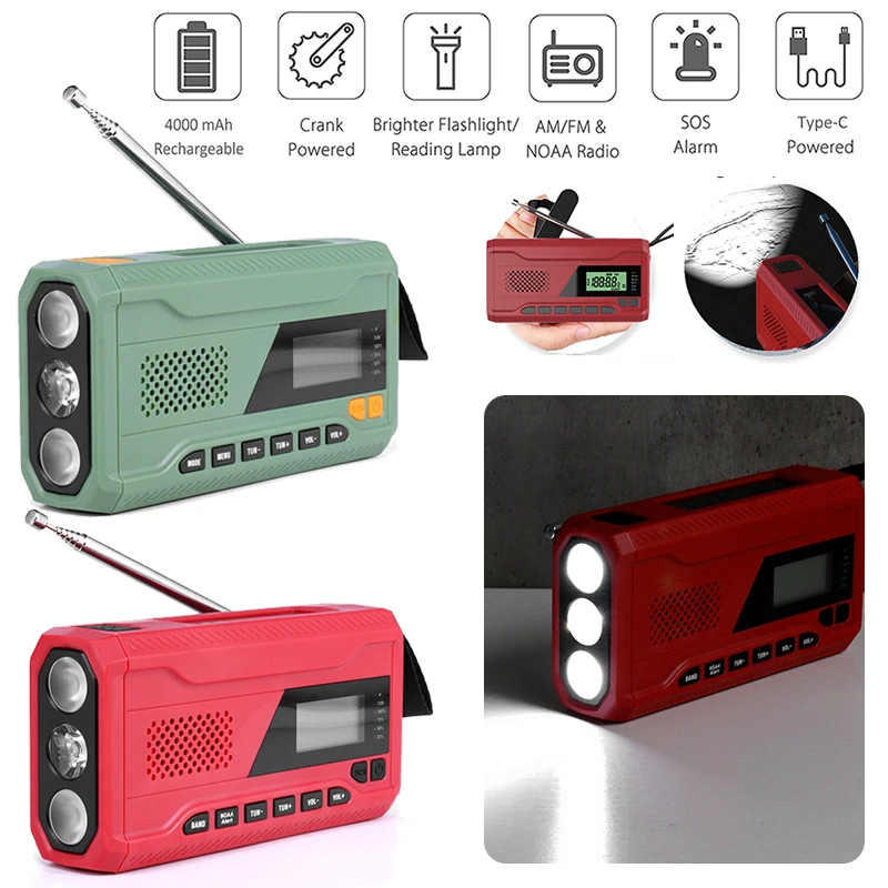 

Портативный радиоприемник DAB/FM с Bluetooth, аварийное радио на солнечной батарее, Ручной Динамо-приемник, уличное радио Светодиодный светодиодн...