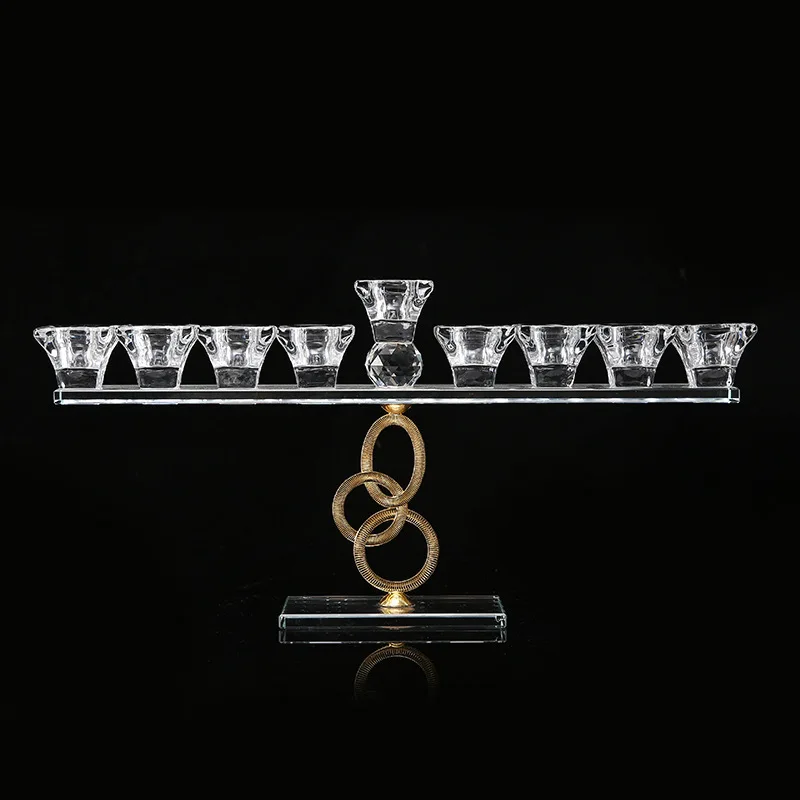 

Хрустальный подсвечник Menorah для столового стола, украшение для дома, религиозный еврейский подсвечник hanukka, 7 веток