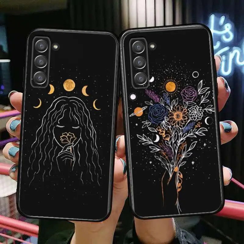 

Funny Sun Moon Goddess Phone cover hull For SamSung Galaxy s6 s7 S8 S9 S10E S20 S21 S5 S30 Plus S20 fe 5G Lite Ultra Edge