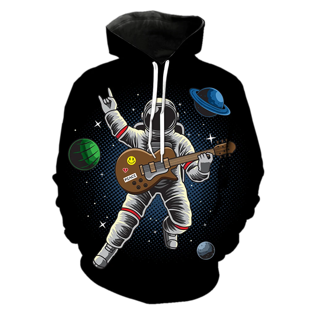 

Cartoon Astronaut Men's Hoodies Fashion Teens Oversized Pullover Casual Cool With Hood Jackets Unisex Hip Hop 3D Printed Funny