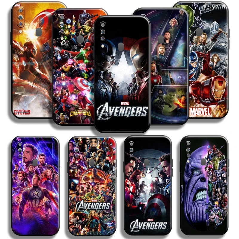 

Marvel Avengers Phone Case For Samsung Galaxy M30 M30S TPU Cover Shockproof Funda Liquid Silicon Carcasa Black Cases