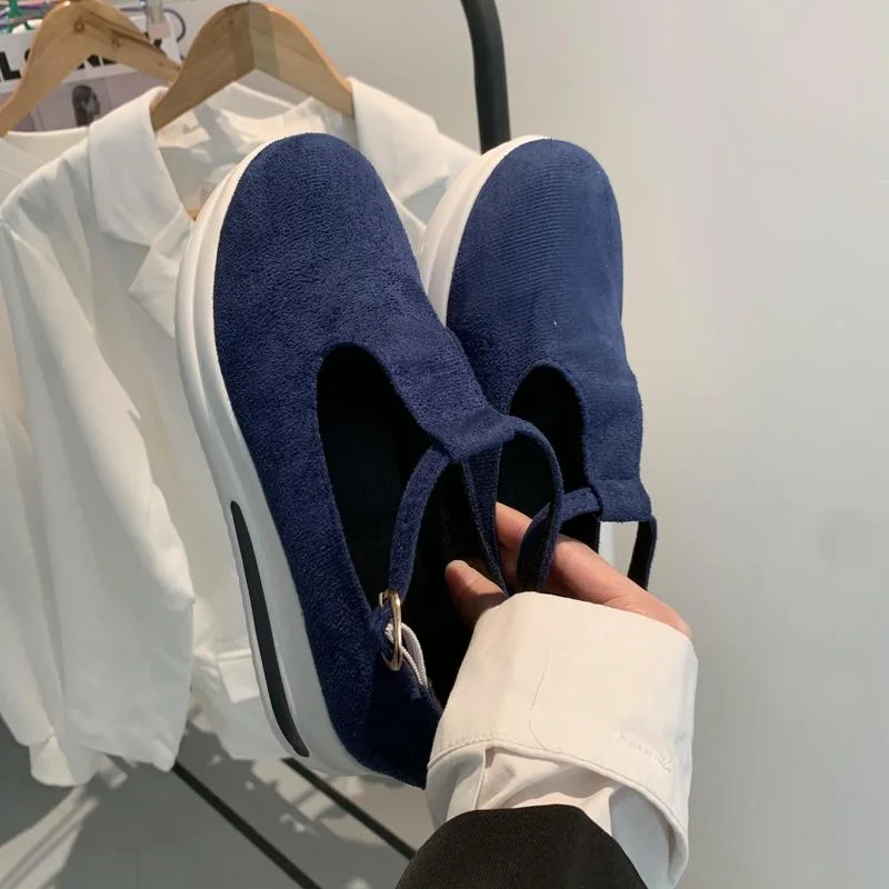 

Women's Vulcanized Shoes Spring and Autumn NewRound Toe Wedges with Thick Bottom Non-slip Comfortable Casual Shoes Fashion Shoes