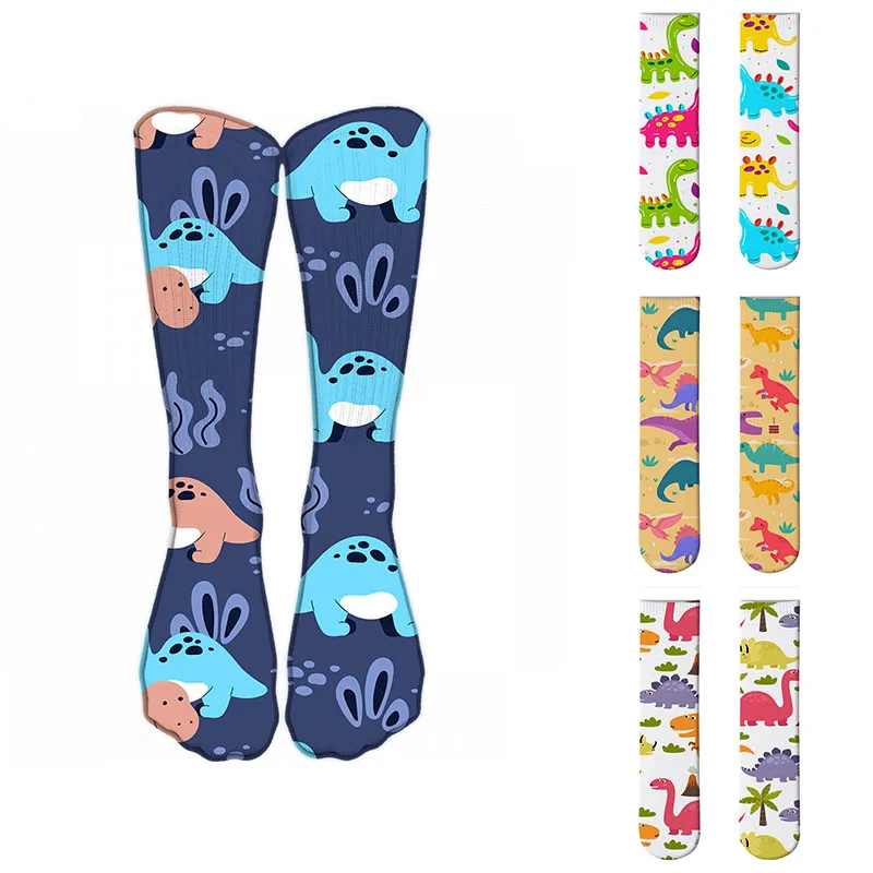 

Cute Leaf Grass Animal Crew Cotton Socks Men Women Kawaii Cartoon Dinosaur Design Tube Harajuku Socks Happy DropShipping