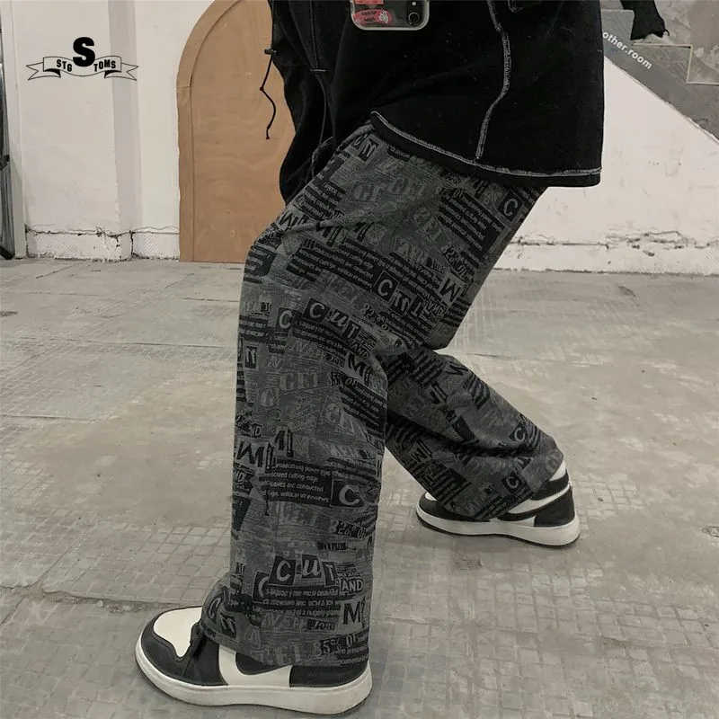 Новинка 2021SS прямые брюки для мужчин женщин студентов корейские свободные