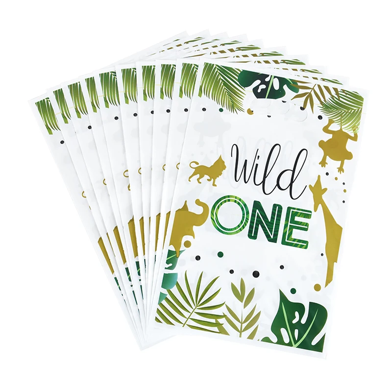 

10/20Pcs Jungle Birthday Party Gift Bags Plastic Cookie Candy Packaging Bag Jungle Animal Birthday Decoration Baby Shower