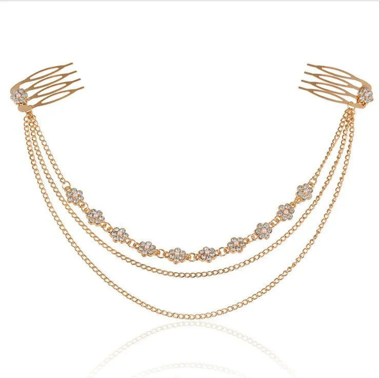 Chain Leaf Hair Jewelry Clip For Hair Comb Pins