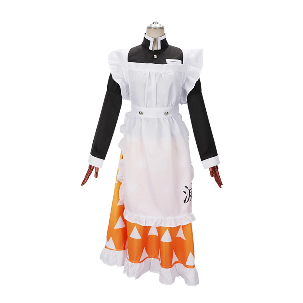 

Костюм горничной из аниме «рассекающий демонов», длинная двухмерная игра для косплея на Хэллоуин, агатсума зенитсу