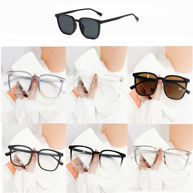 

Солнцезащитные очки с защитой от синего света для мужчин и женщин, оптические аксессуары в большой квадратной оправе с плоскими линзами, с защитой UV400