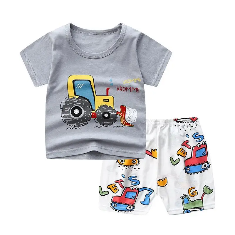 2022 Brand New Cotton Baby Sets Leisure Sports Boy T-shirt +Shorts Toddler Clothing Boys Girls Clothes |