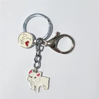 black french bulldog dog key chain cute doll key chain for woman
