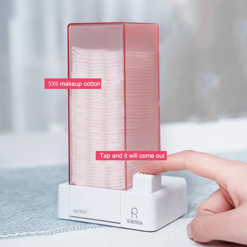 

Automatic cosmetic cotton box Press type dustproof makeup remover cotton storage box Creative household products