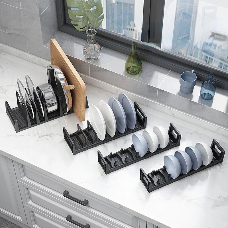 

Kitchen Rack Drain Tableware Drawer Dish Rack Nail-free Kitchen Supplies Storage Rack