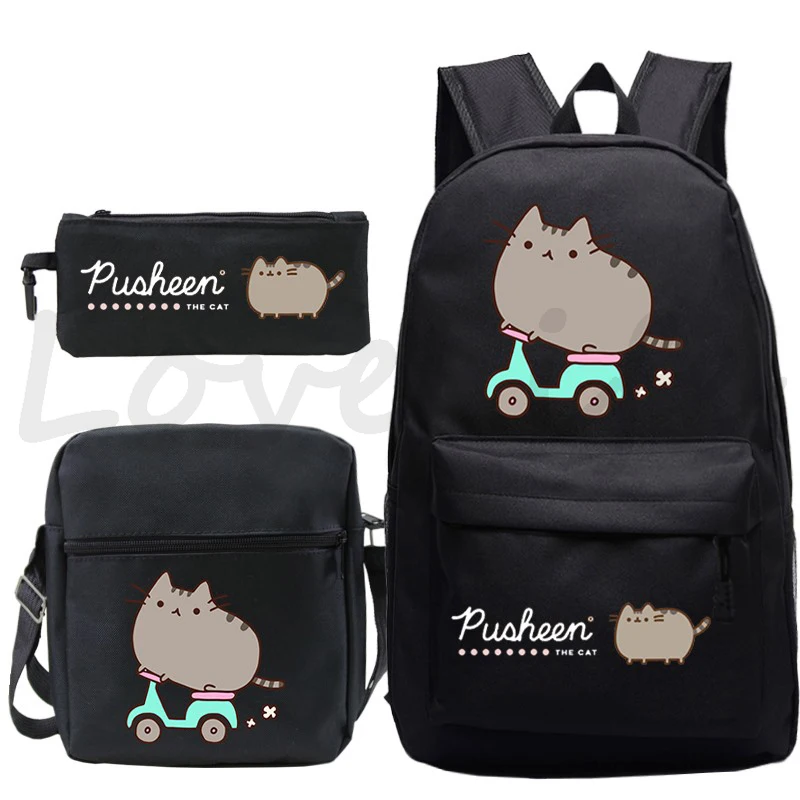 3pcs/set Schoolbag Kids Anime Bagpack Boys Girls Laptop Ruck