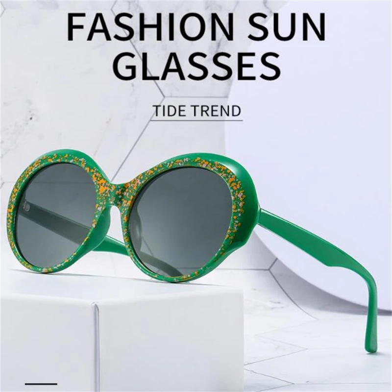 

2022 nova moda redonda óculos de sol feminino marca designer do vintage gradiente tons óculos de sol uv400 oculos femininos