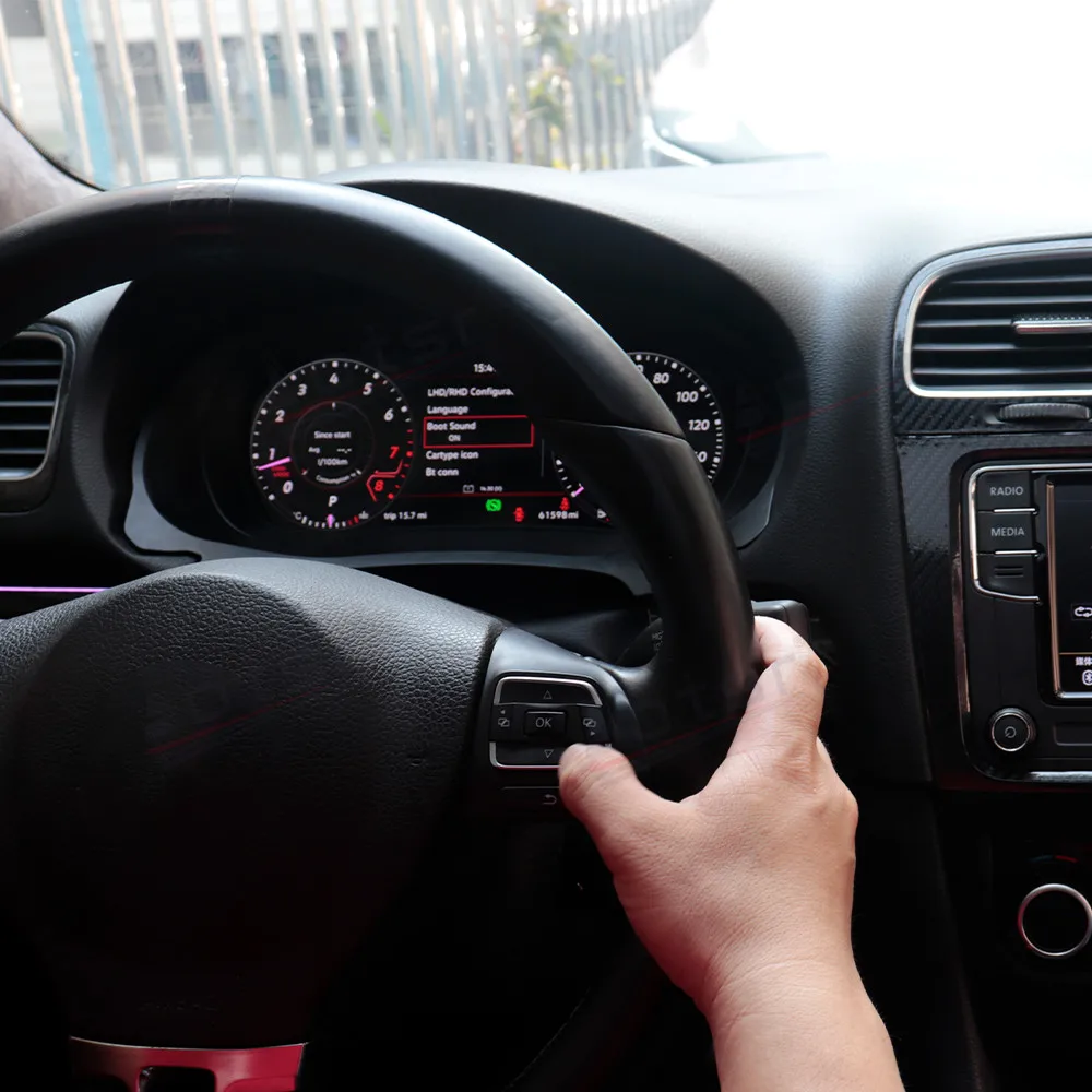 

Автомобильный цифровой кластер Виртуальная кабина для Volkswagen VW Golf 6 2008 + головное устройство для приборной панели развлекательный инструмент измеритель скорости экран