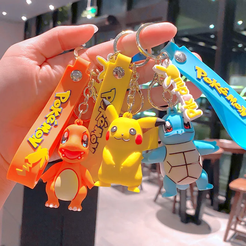 

Pokemon Key Chain Anime Action Figures Bag Decoration Catoon Pvc Model Kids Toys Keychain Pikachu Couple Pendant Children Gifts