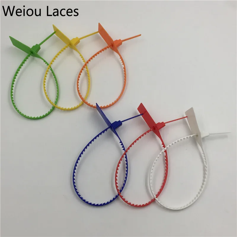 (100pcs/Lot) Weiou NEW Disposable Plastic tips Woven Braided Bags Sealing Strips Lock System Zip Tie For Sneakers Accessories