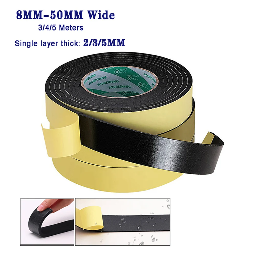 

2, 3, 5mm thick Strong Adhesion EVA black Sponge Foam Rubber Tape Anti-collision Seal Strip Sticky Single-sided Tape 8-50mm Wide