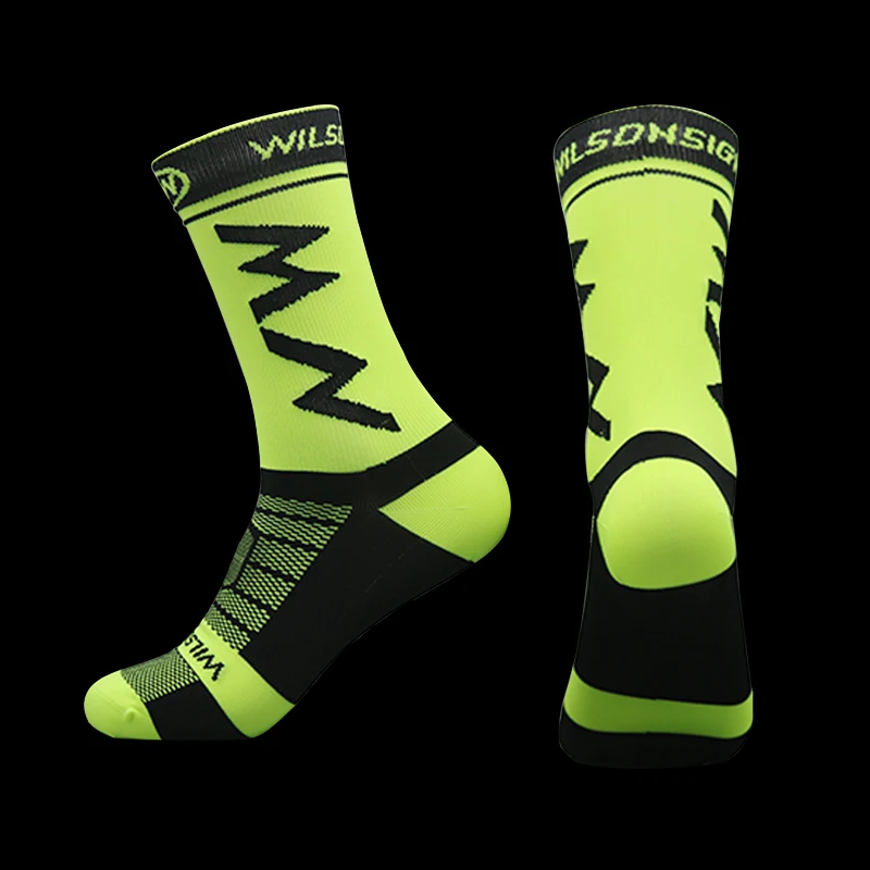 WILSONSIGN ew Stripe Dot Cycling Socks Top Quality Professional Brand Sport Breathable Bicycle Sock Outdoor Racing Running Socks