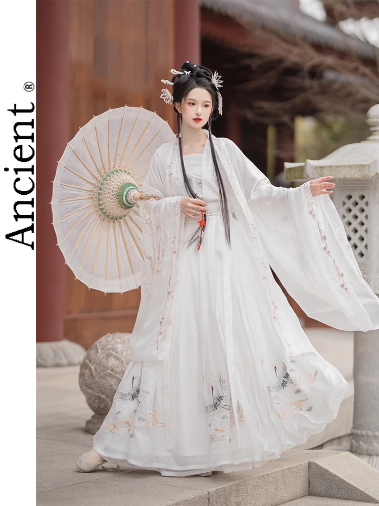 

Современное женское традиционное китайское платье Hanfu, изысканное кимоно с узором, древняя Династия Тан, сказочное красивое платье Hanbok для ...
