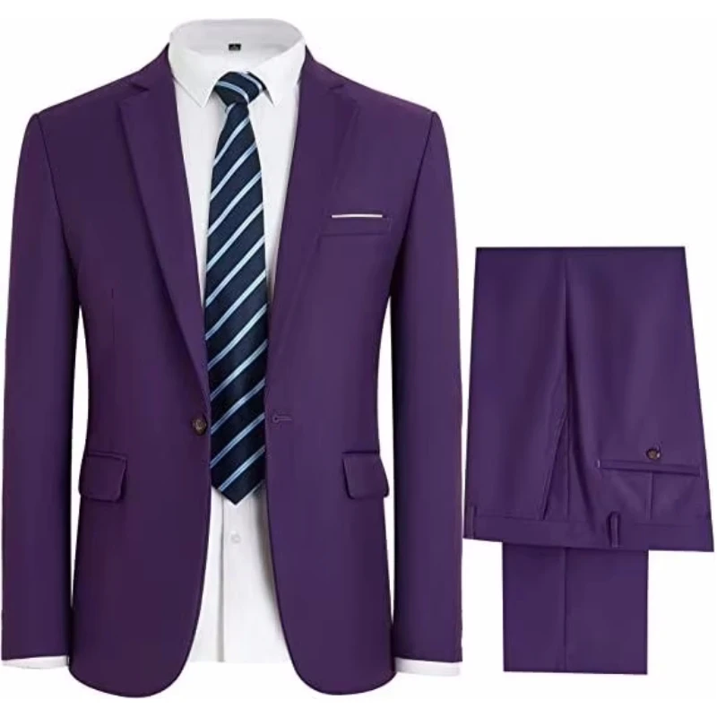 Мужской костюм из 2 предметов темно-серого цвета с лацканами на одной пуговице