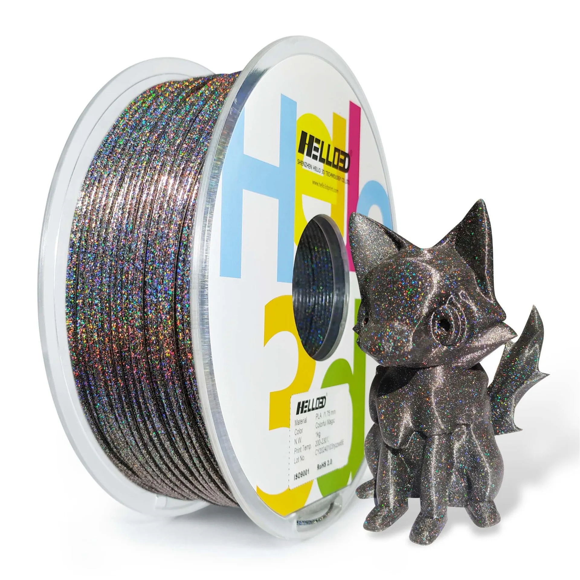 Фото Расходные материалы для 3D-печати Blue Yue PLA 1,75 мм, посыпанное золото, волшебное звездное небо, провод 1 кг, совместимый с CREATITY, Bambu Lab, flas №1