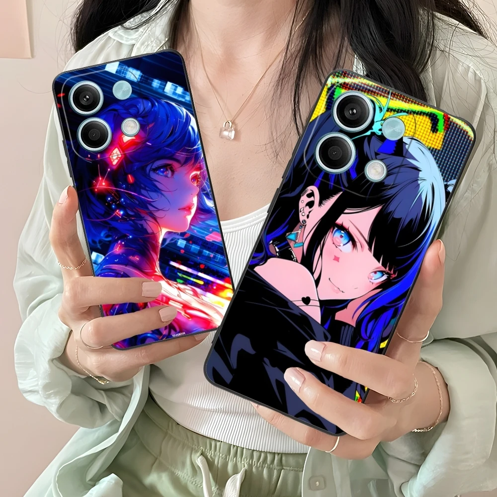 Милый чехол для мобильного телефона с Аниме Pretty Girl Xiaomi Redmi Note 13 12 11 10 9 8 7 6 S A Pro Lite Plus