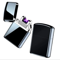 usb rechargeable dual arc windproof mini lighter new creative cigarette lighter dual plasma arc portable mens gadgets