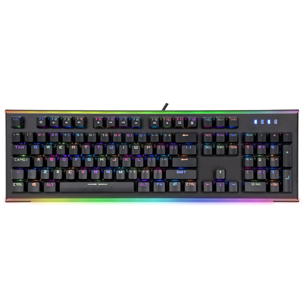 

OEM DOM Factory Custom 104/105 Keys Full Layout Black Running RGB Mechanical Gaming Keyboard With Double Injection keycaps