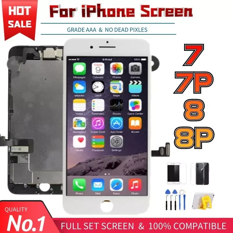

No.1 Full Set LCD Screen For iPhone 7 8 Plus LCD Assembly Complete Touch Digitizer Screen Replacement AAA Display Front Camera