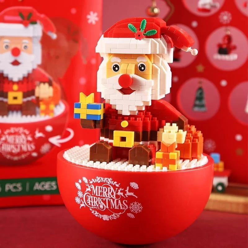 

Рождественский Санта-Клаус 3D стакан модель Сделай Сам алмазные крошечные частицы строительные блоки кирпичи игрушка для детей мультяшный пазл