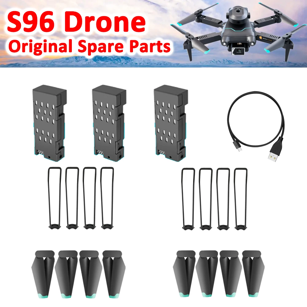 

S96 Mini Drone FPV Foldable Quadcopter Original Spare Part Propeller Wing Protective Frame Blade Guard Battery USB Charger
