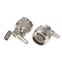 1pc n male plug rf coax connector right angle crimp for rg58 rg142 rg400 lmr195 cable nickelplated new wholesale
