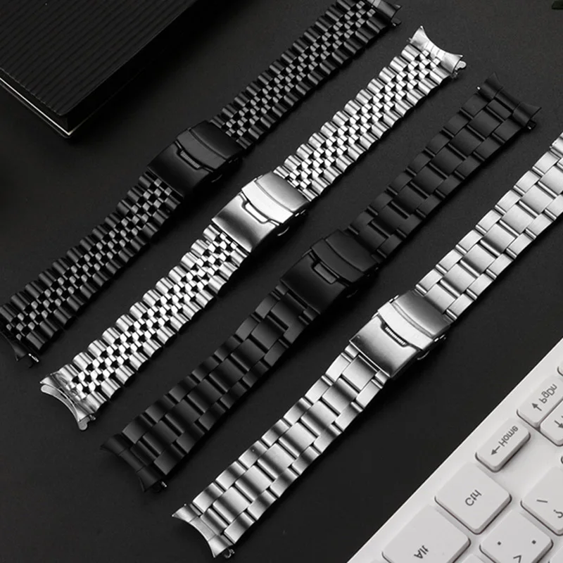 Stainless Steel Curved End Watchband 22mm  for Casio Strap MDV106/107 Bracelet  Swordfish MTP-1374 MTP-1375 Male Watch Bandt