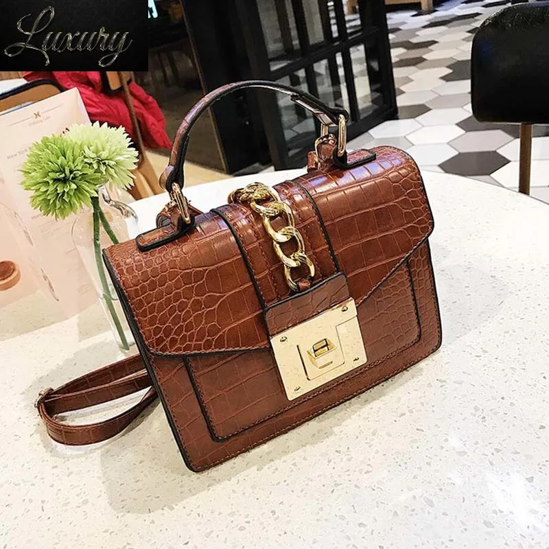 Alligator Crossbody Bags For Women 2024 Luxury Designer Ladies Hand Tote Shoulder Messenger Bag Sac A Main Female Sling