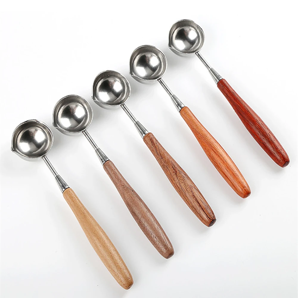 

1pc Melting Wax Seal Spoon for Letter Envelope Stamp Vintage Wood Handle Hot Wax Holder Sealing Wax for Scrapbooking