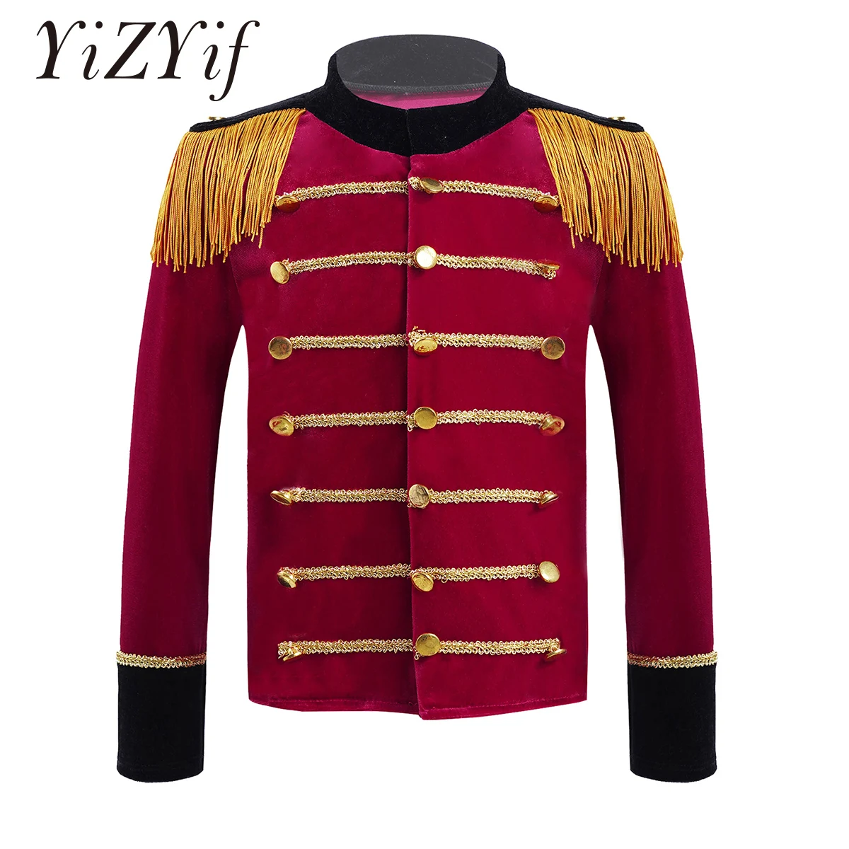 Boy Steampunk Prince Costume Military Tassel Jacket Ringmaster Circus Coat Drum and Trumpet Team Honor Guard Blazer Royal Outfit